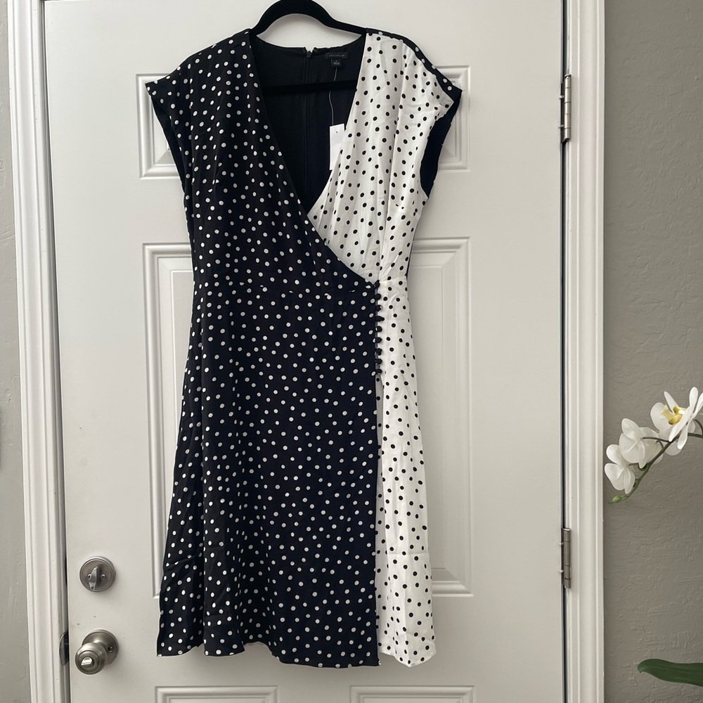 NWT Vintage Ann Taylor Polka Dot Dress Size 10